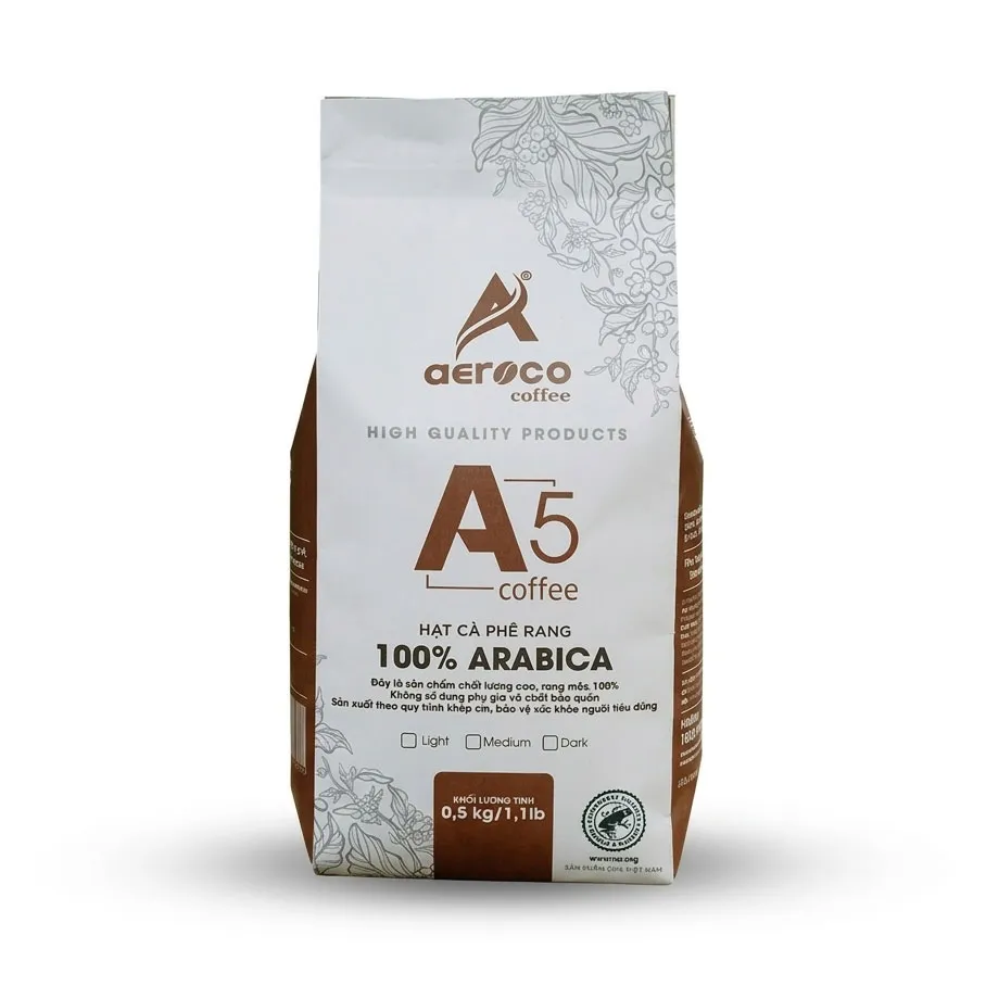 Cà phê hạt rang AEROCO A5 (100% Arabica) - Túi 500g