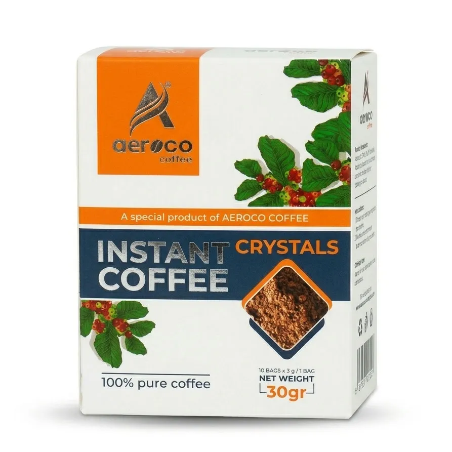 Cà phê hòa tan Robusta AEROCO hộp giấy 30g (10 gói x 3g)