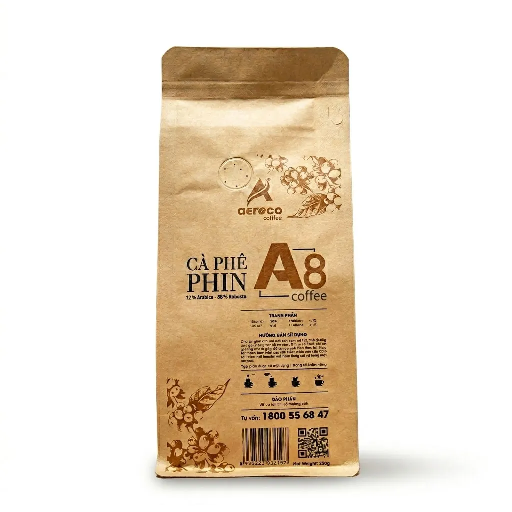 Cà phê bột pha phin AEROCO A8 - Túi 250g