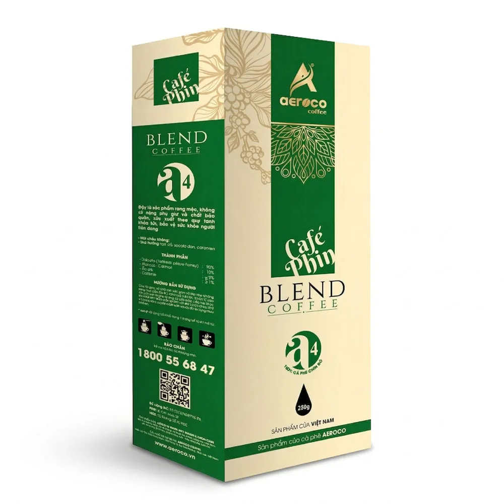 Cà phê bột AEROCO A4 pha phin – Hộp 250g